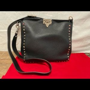 VALENTINO ROCKSTUD GRAINY CALFSKIN CROSSBODY BAG